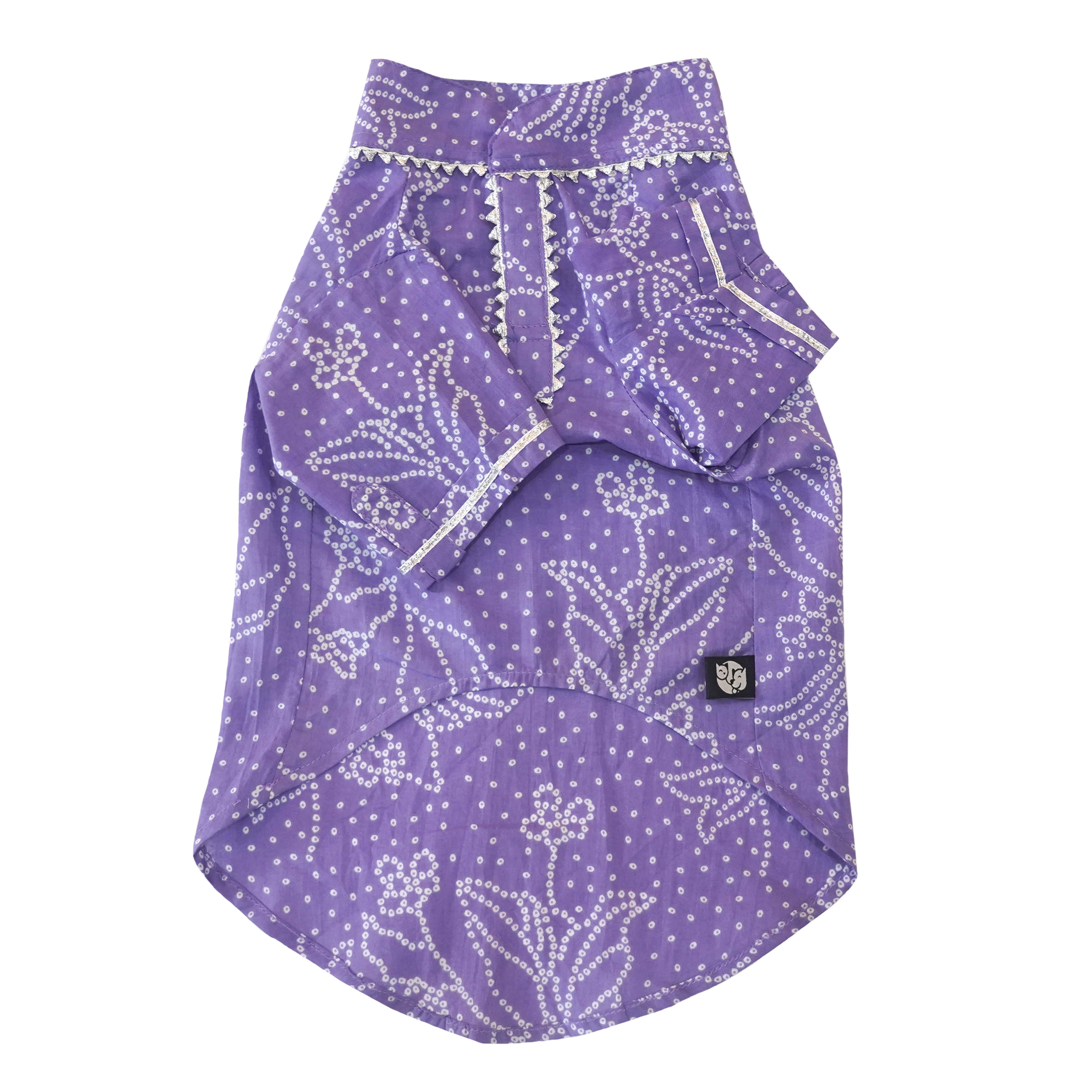 Bandhani - Dust Blue Dog kurta
