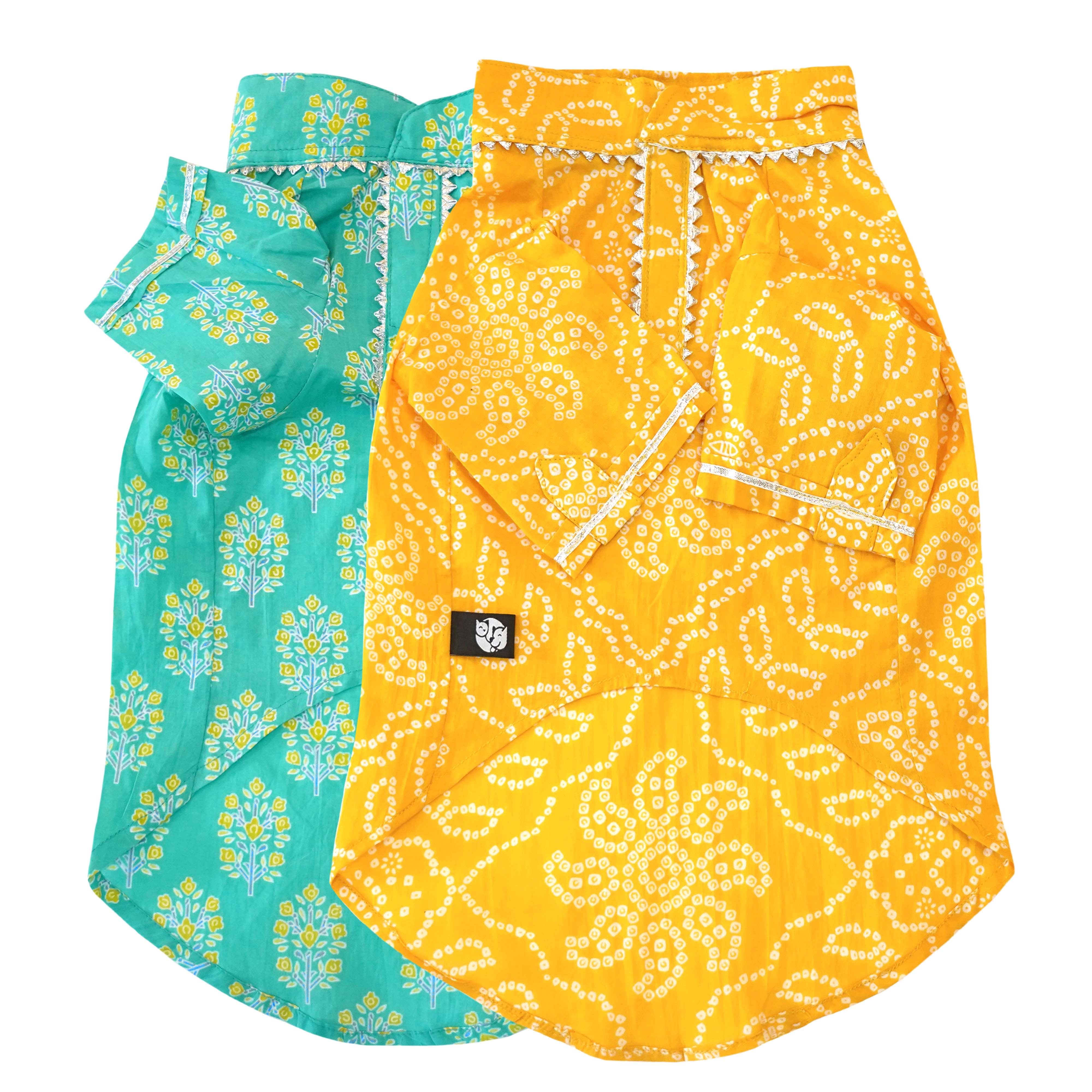 Sanganeri Bandhani - Dog Kurta Combo