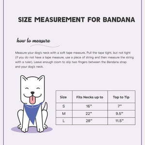 size chart of Birthday Dog Bandana - Black-petsway
