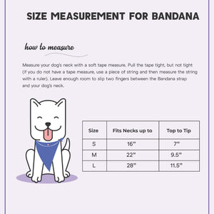 size chart of  Birthday Dog Bandana - Lemon-petsway