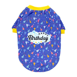  Birthday Dog T-Shirt Blue-petsway