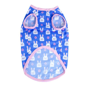 bunny vest front  Blue Printed Dog Vest Combo-petsway