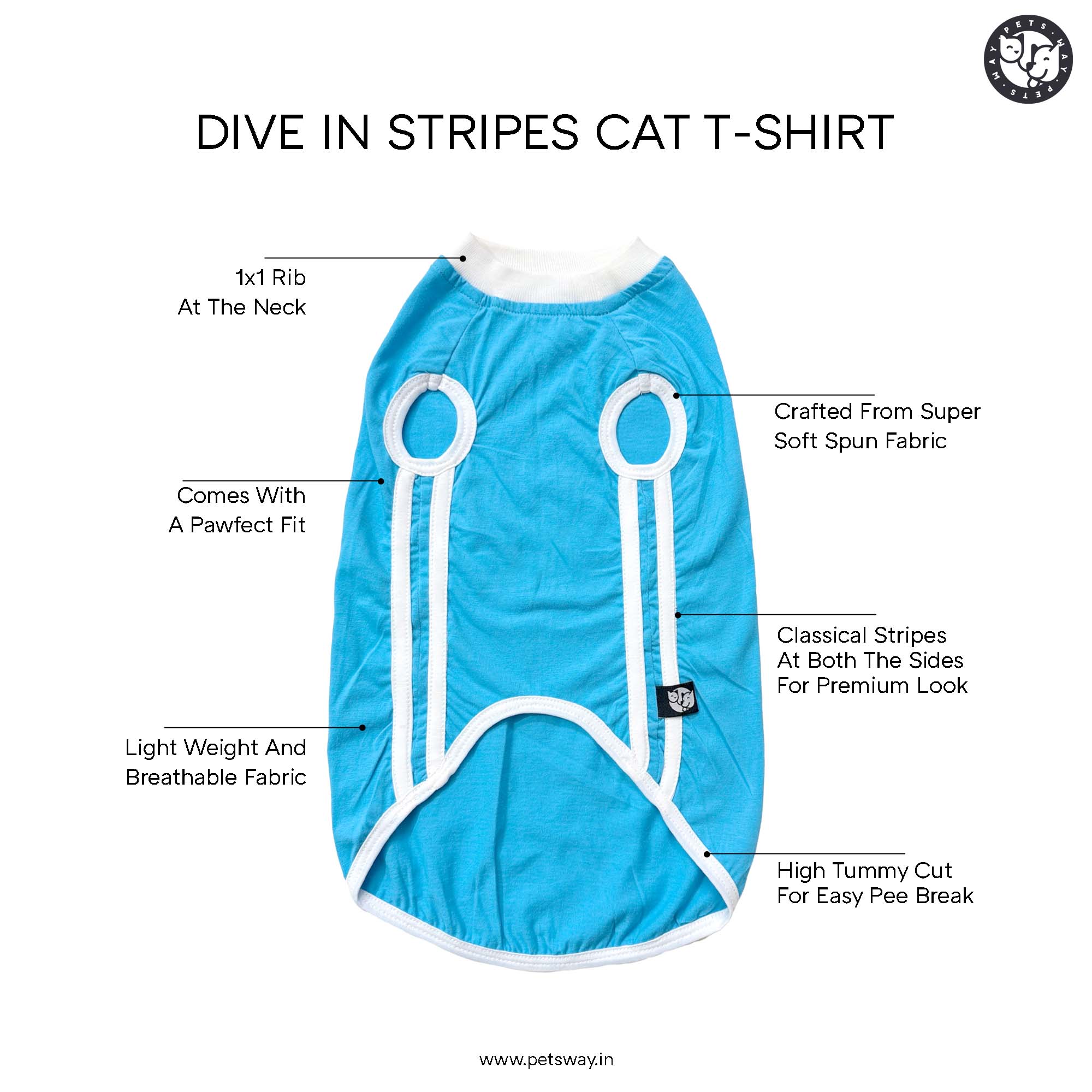 Dive In Stripes - Ocean Cat TShirt