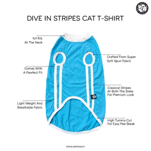 Dive In Stripes - Ocean Cat TShirt