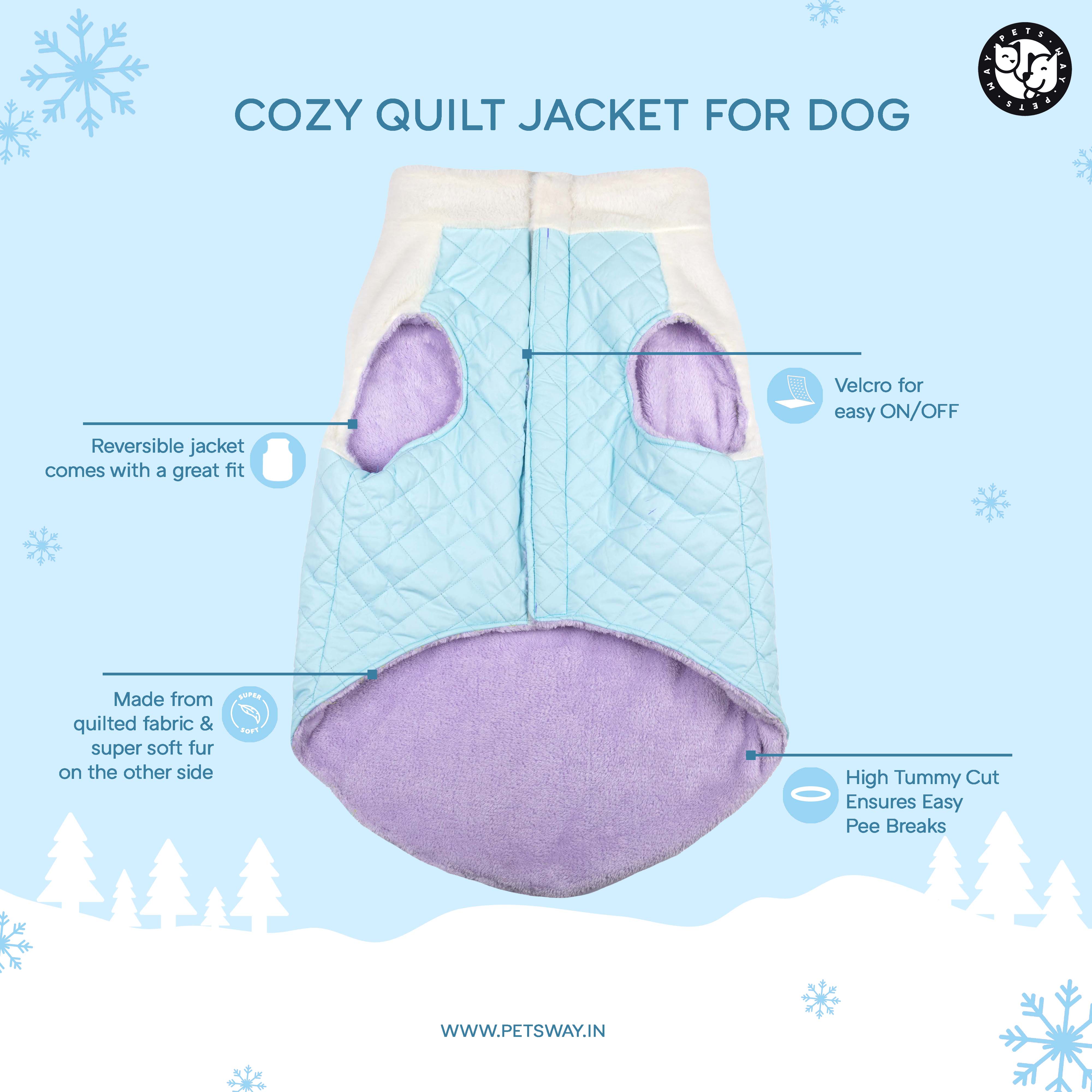 CozyQuilt - Yellow Reversible Dog Jacket