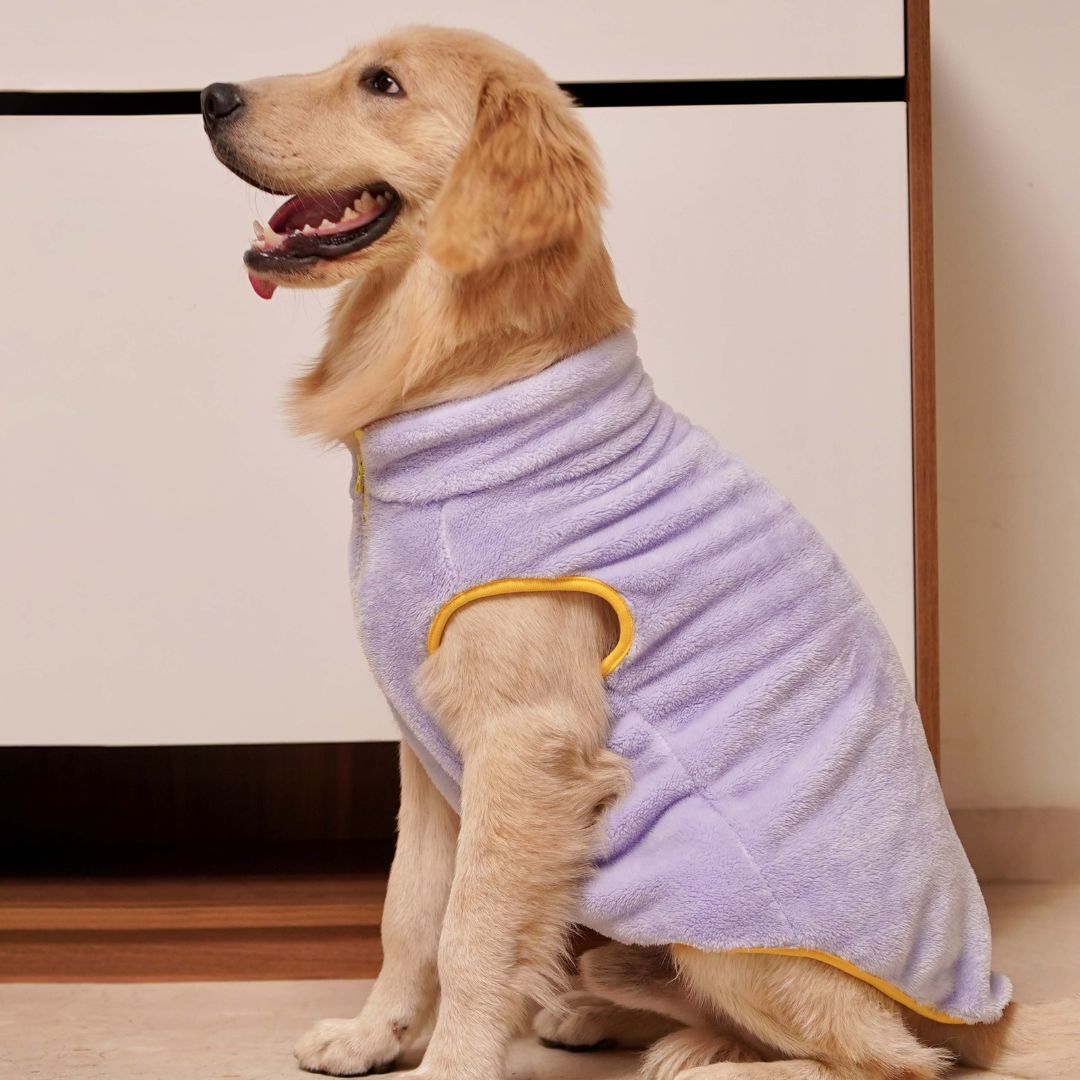 Warm Crazy Fur - Dust Blue Dog Jacket Petsway