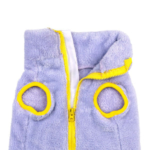 Front Crazy Fur - Dust Blue Dog Jacket   Petsway