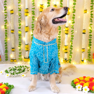 Bandhani - Blue Dog kurta