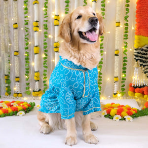 Bandhani - Blue Dog kurta
