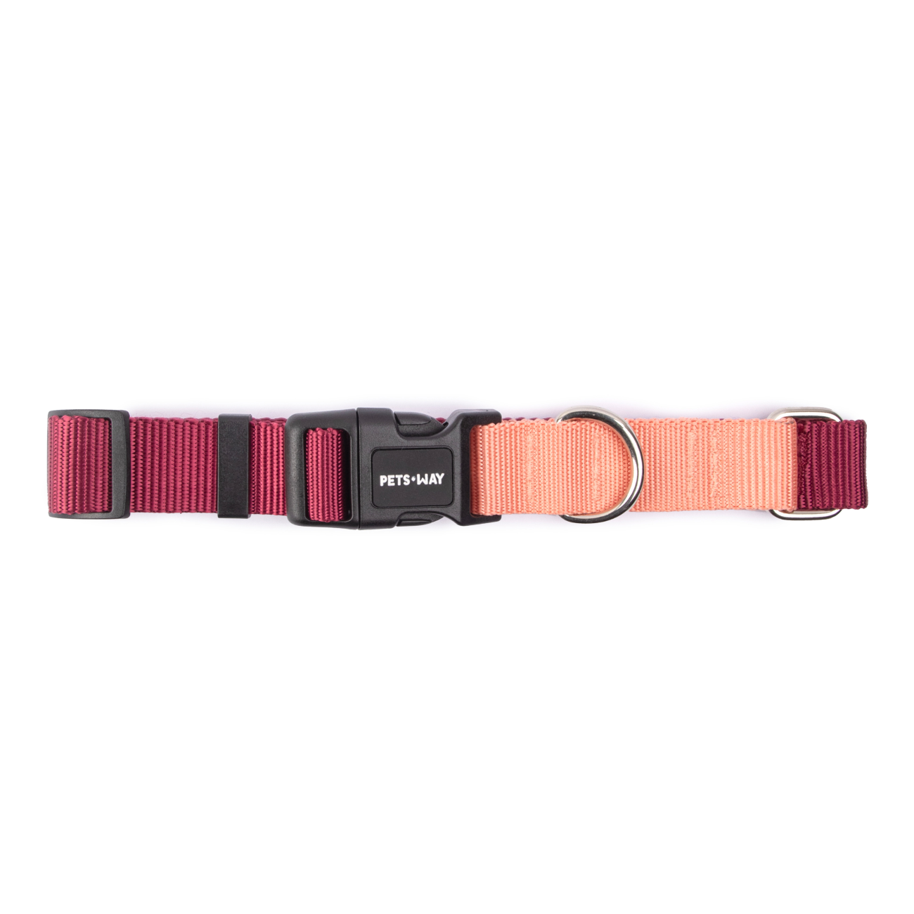 Wine & Peach - Dual Color Dog Collar