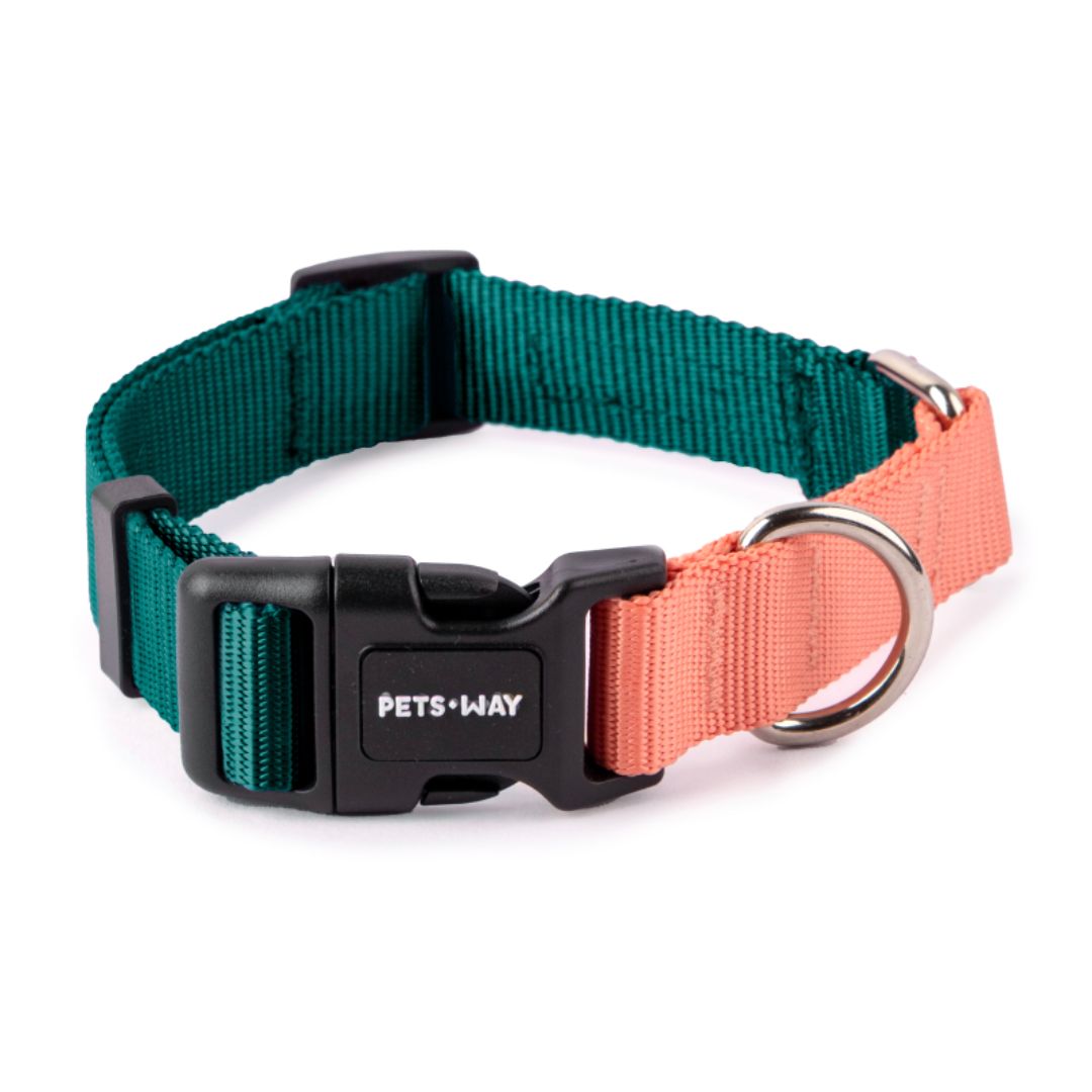Emerald & Peach - Dual Color Dog Collar-petsway