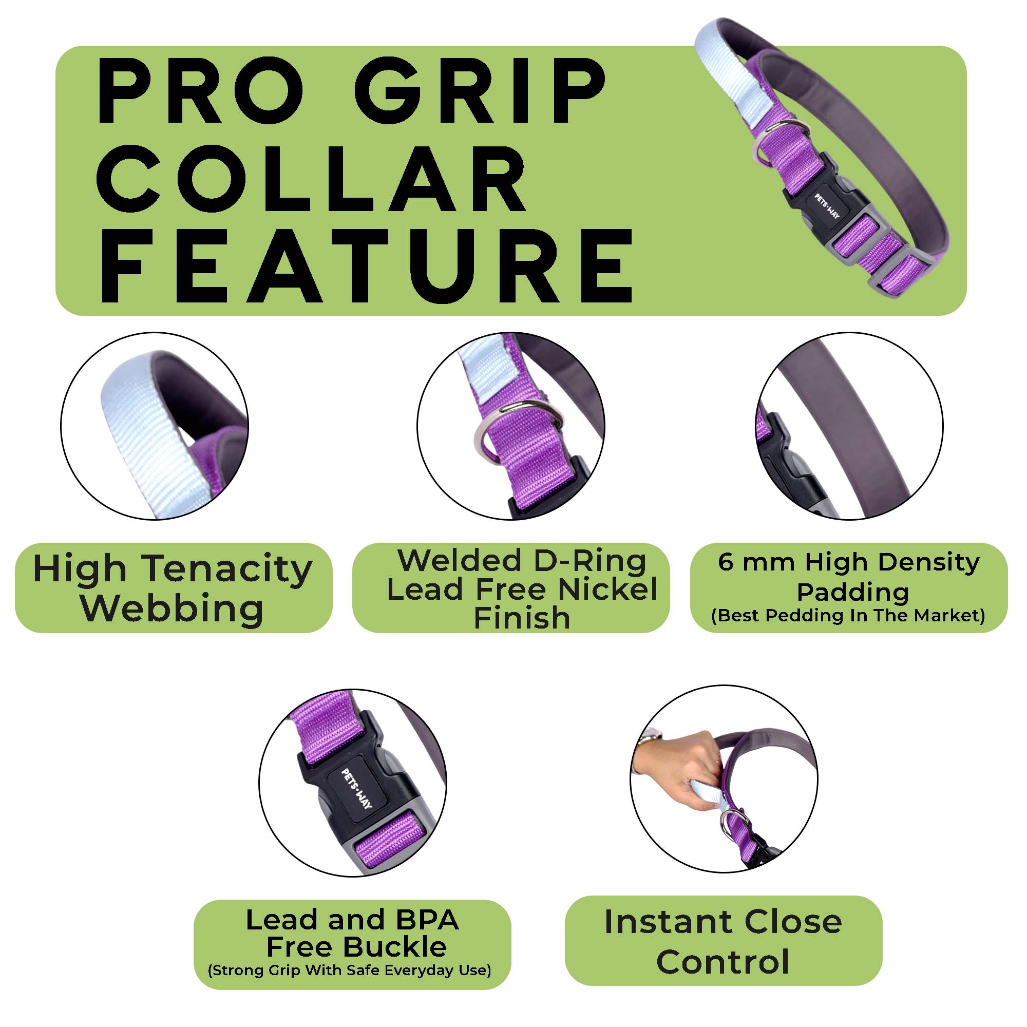 EMERALD & PEACH PRO GRIP COLLAR