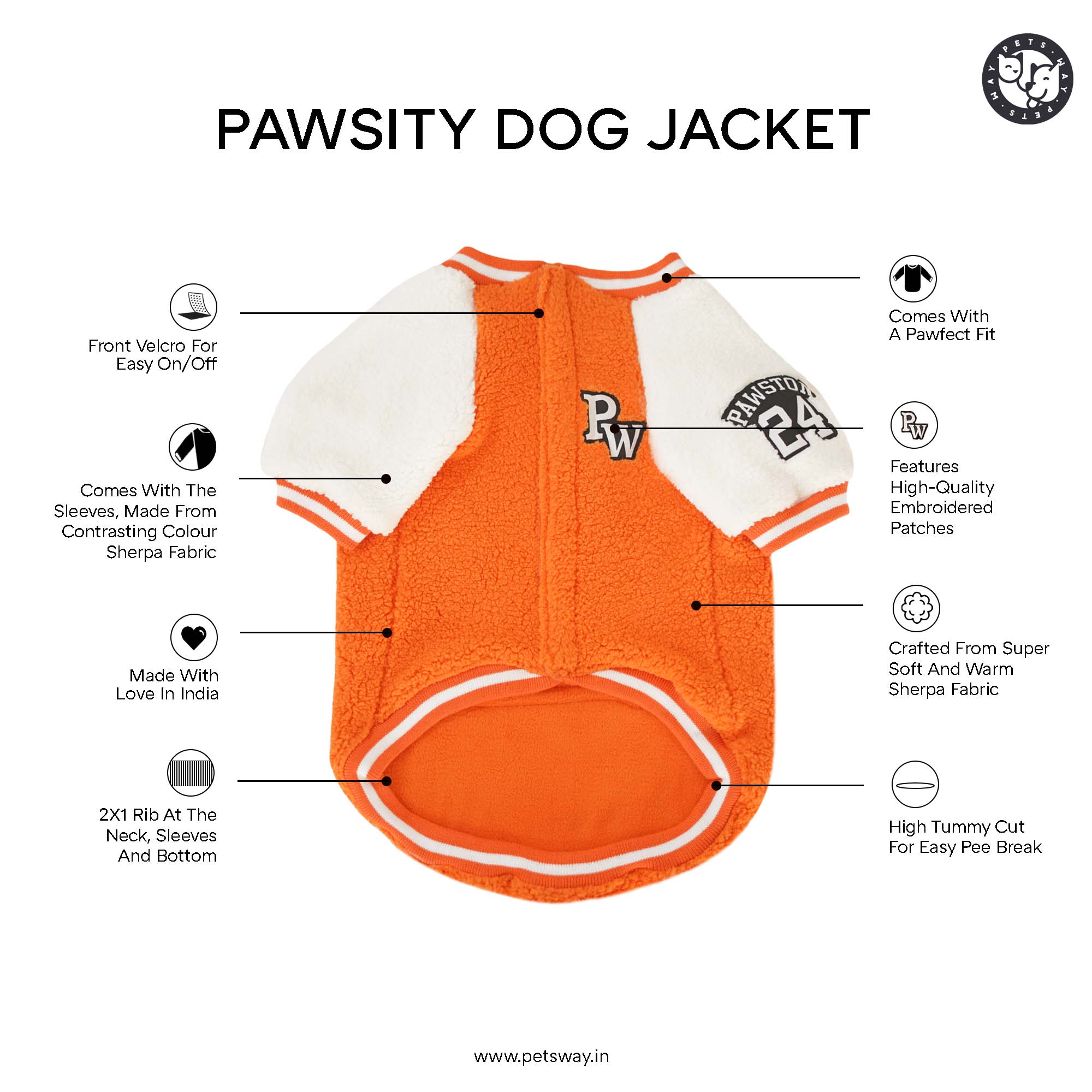 Crazy Pawsity – Tangerine Dog Jacket