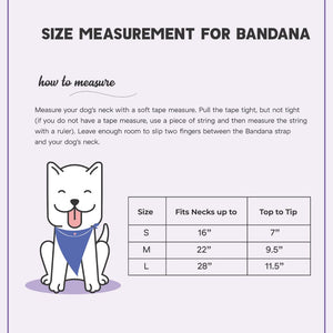 size chart of Forest Gingham Bandana-petsway