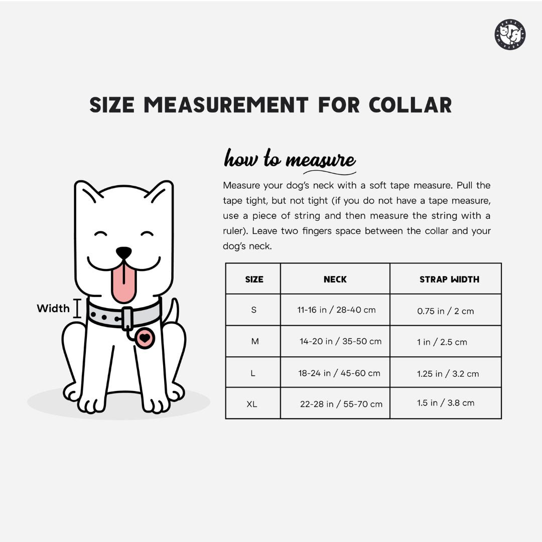 size chart for Fuschia & Sky Dual Color Dog Leash-petsway