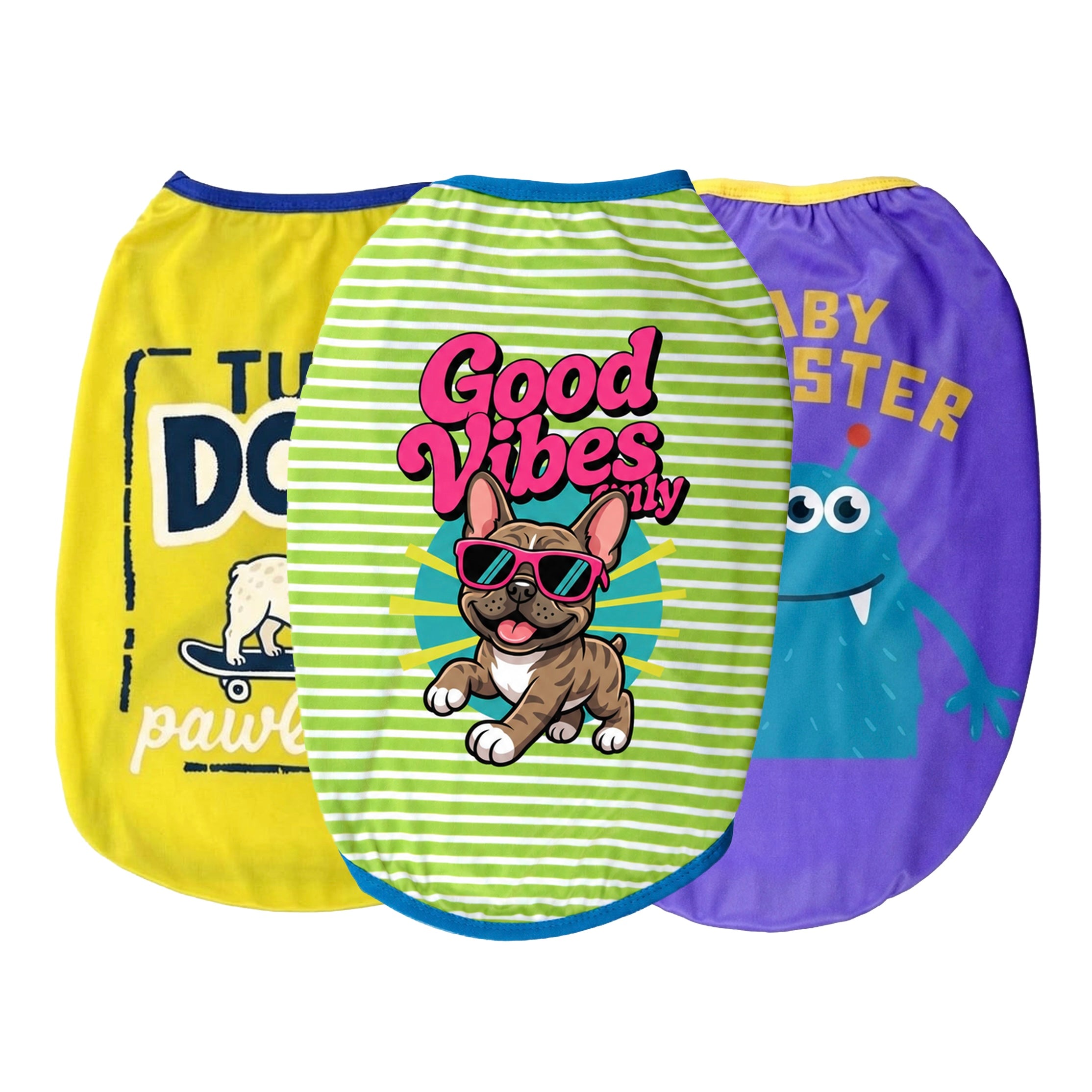 Summer Vibe Dog Vest Combo - Pack of 3