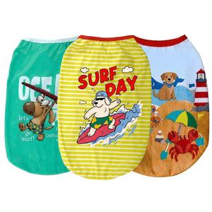 Beach Vibe Dog Vest Combo - Pack of 3