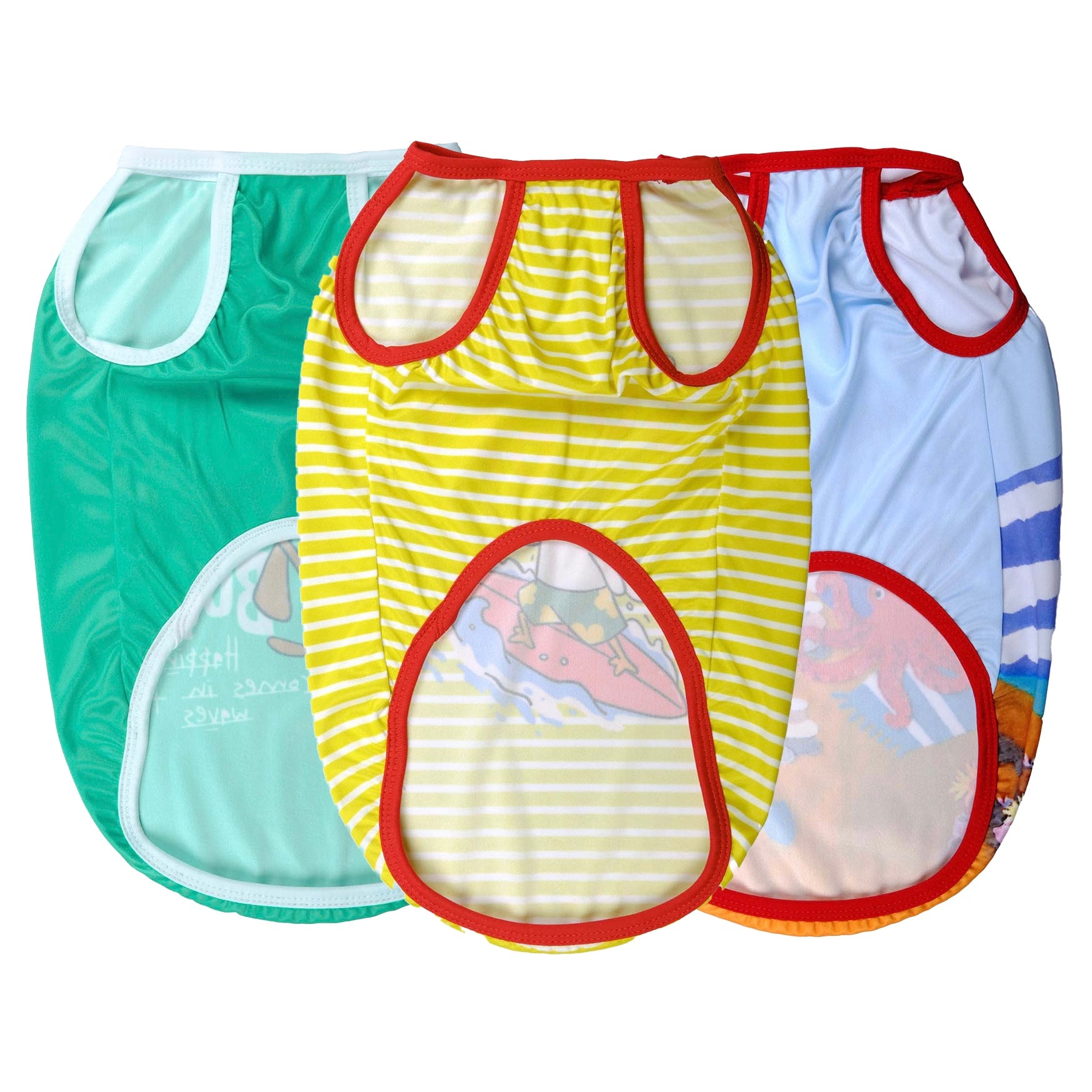 Beach Vibe Dog Vest Combo - Pack of 3