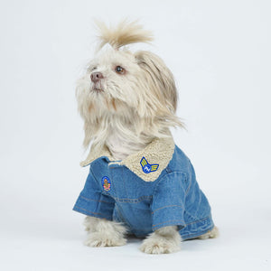 Paw-Gun Ice Blue Denim Dog Jacket