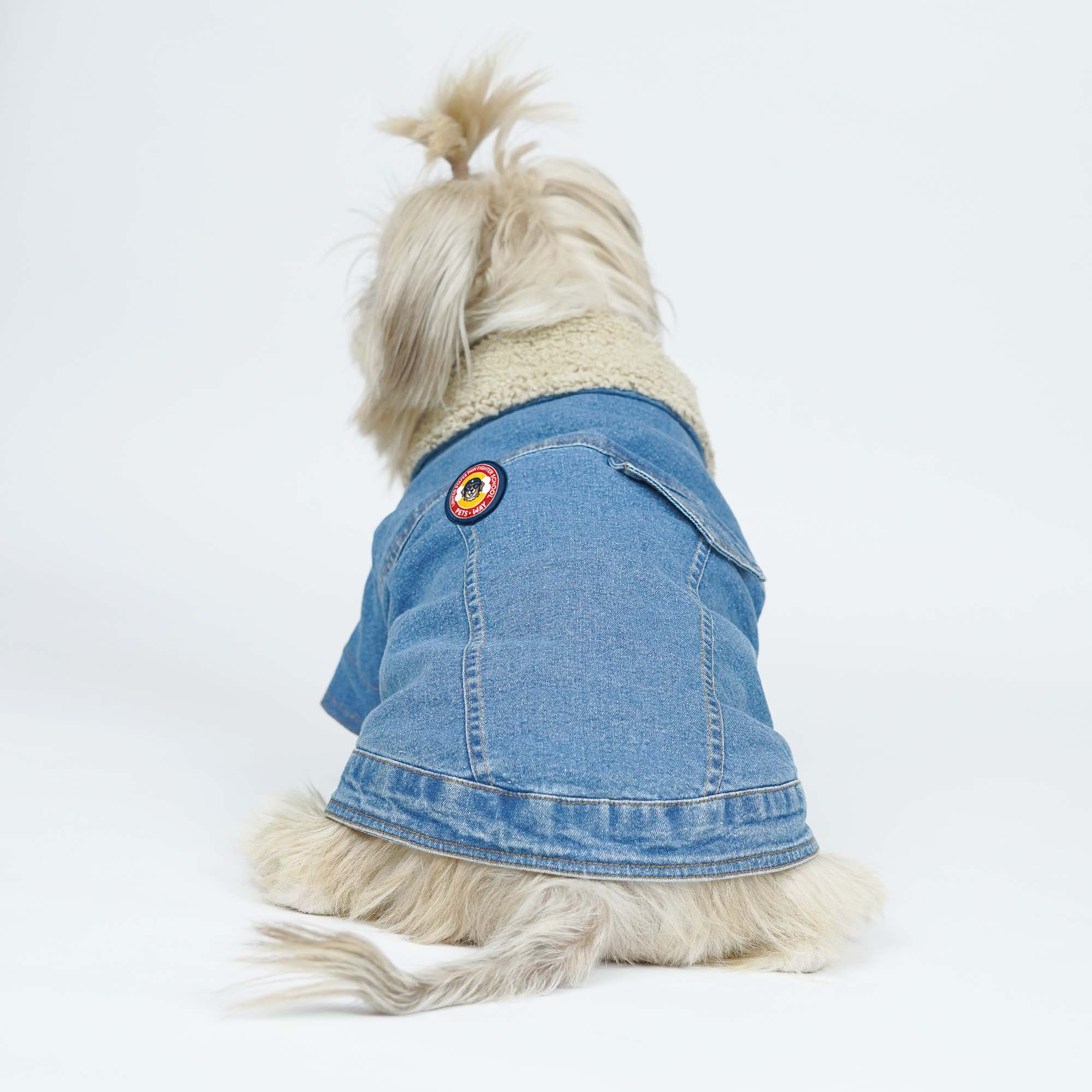 Paw-Gun Ice Blue Denim Dog Jacket