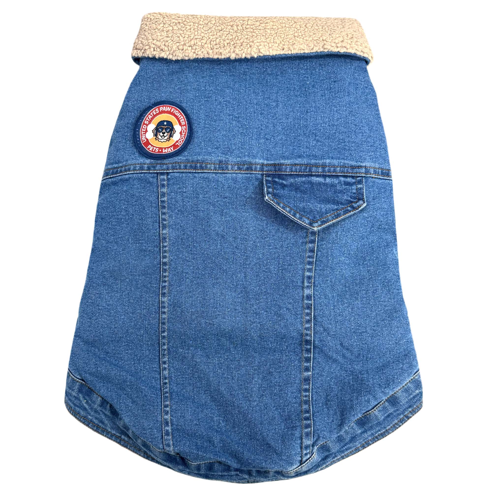 Paw-Gun Ice Blue Denim Dog Jacket