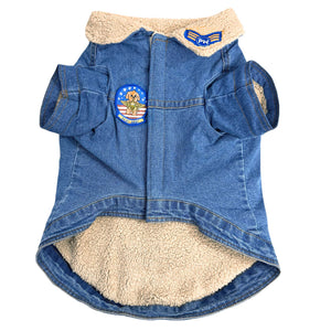 Paw-Gun Ice Blue Denim Dog Jacket
