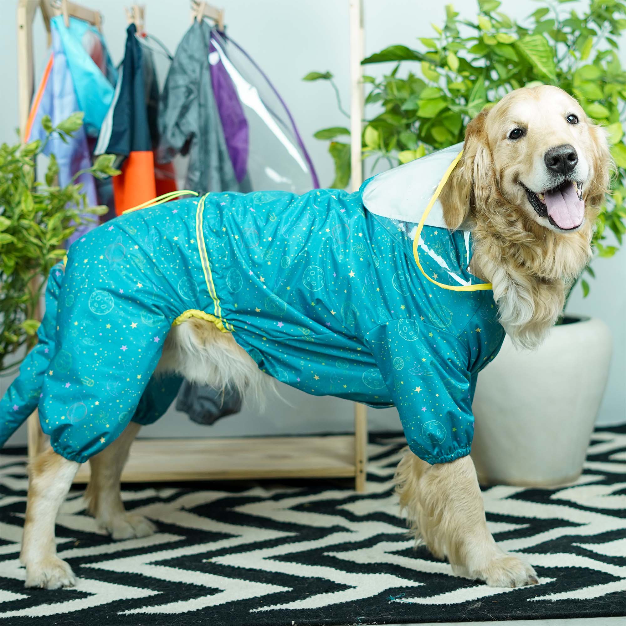 Furcast Spaceship Dog Raincoat