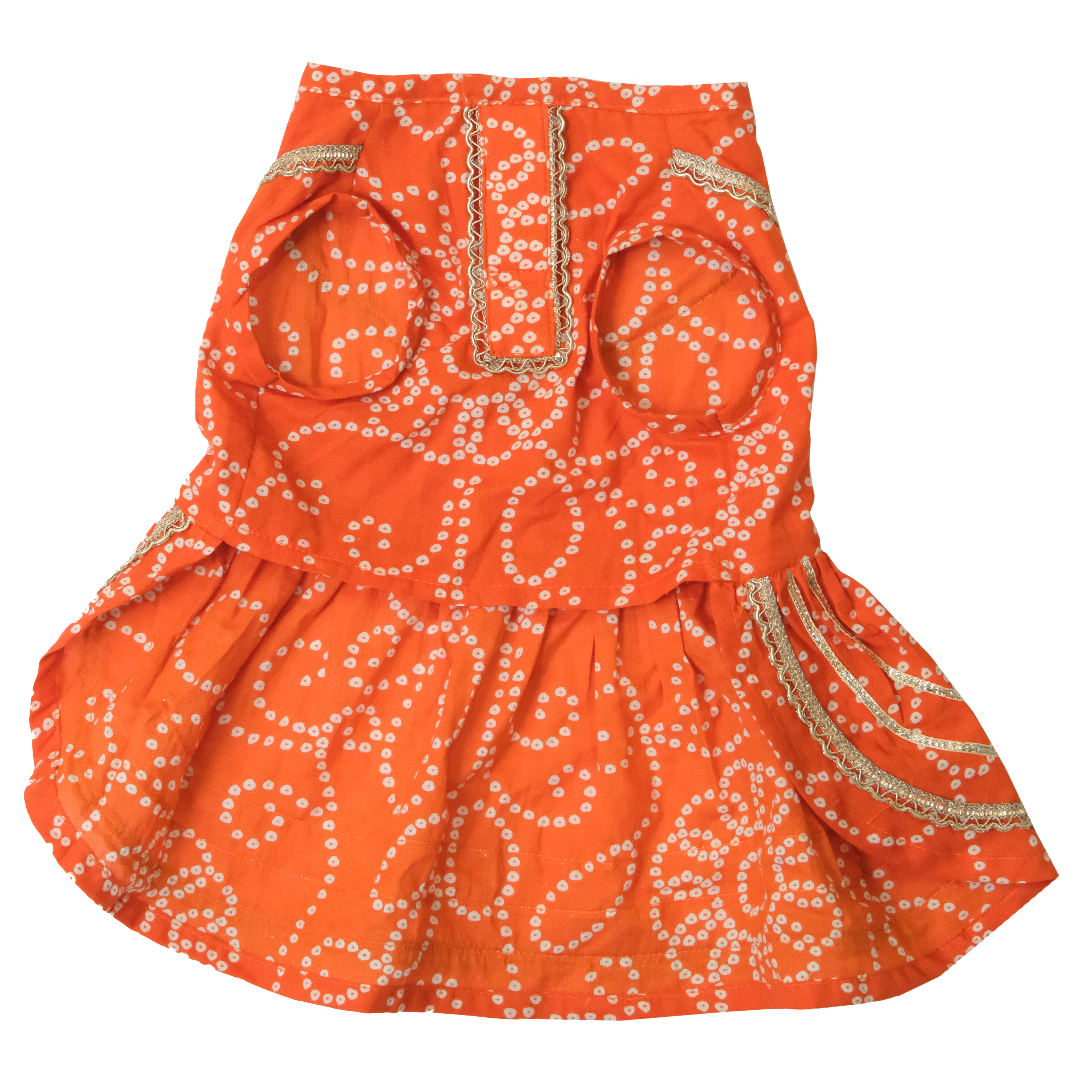 Saffron Bandhani Cotton Dress