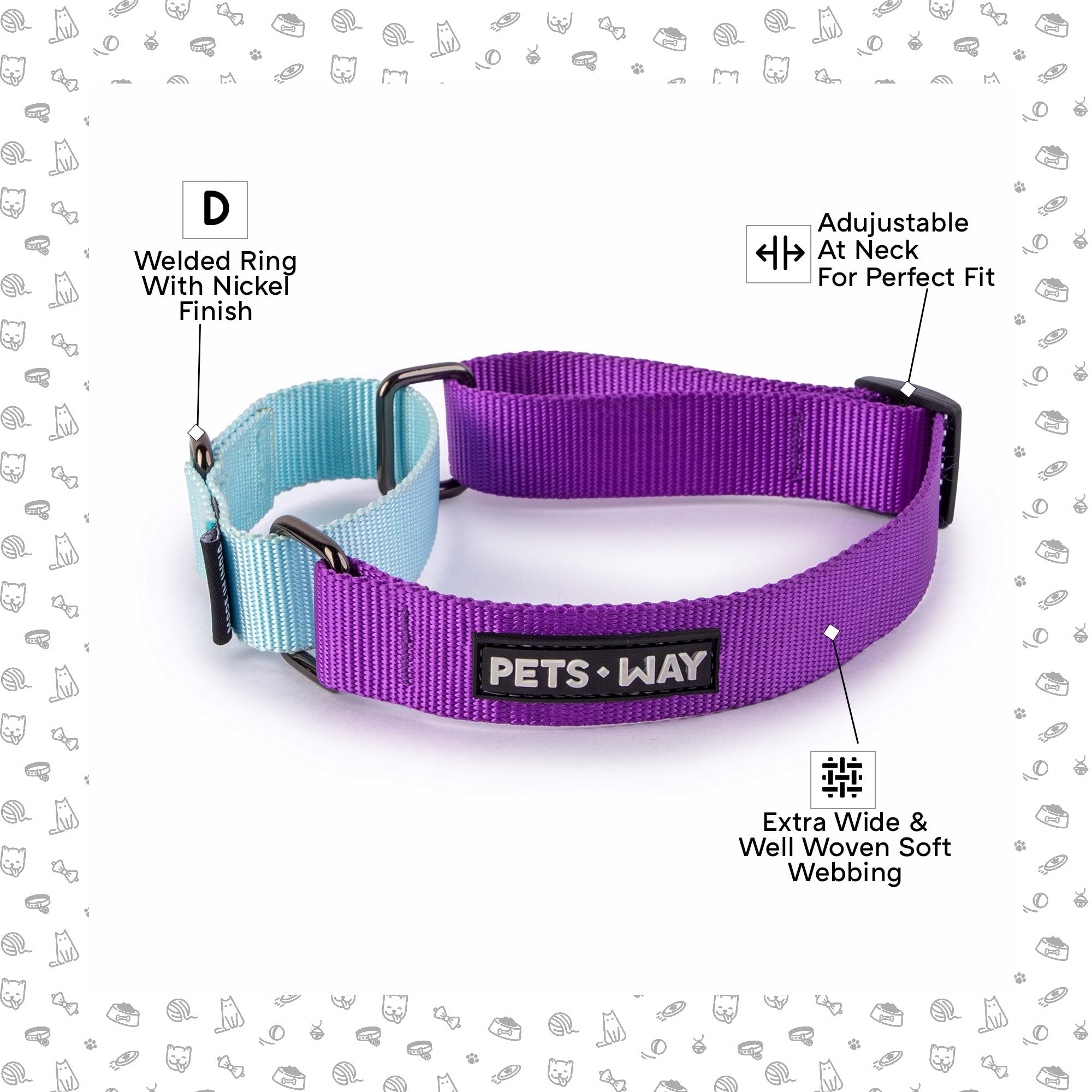 Amethyst & Sky - Martingale Dog Collar