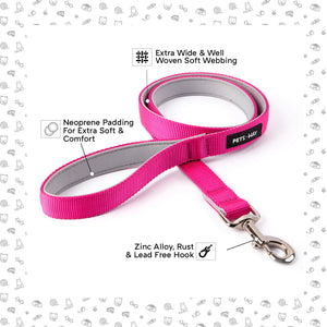 Fuschia Dog Collar Leash Set