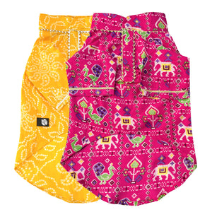 Patola Bandhani - Afterglow Dog Kurta Combo
