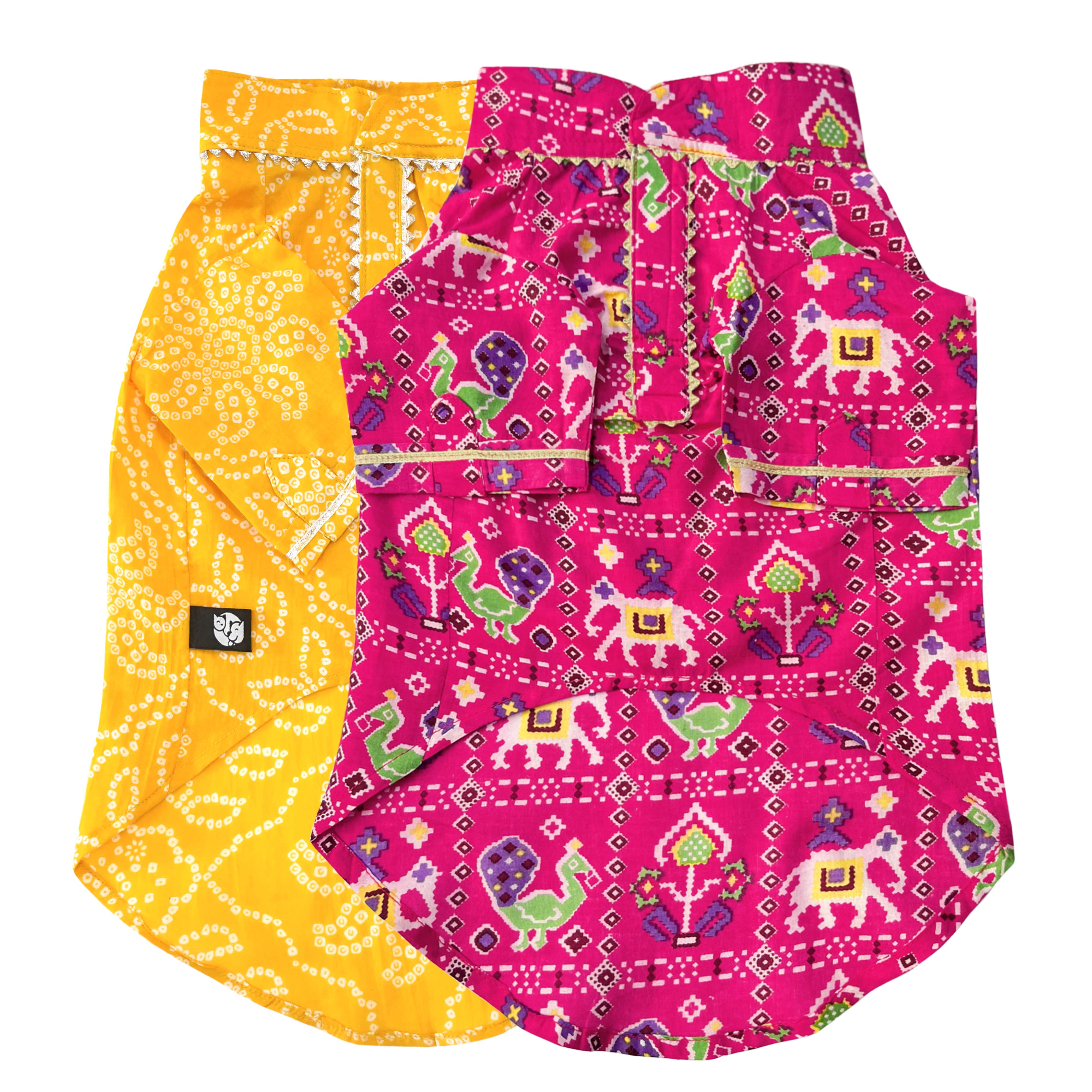 Patola Bandhani - Dog Kurta Combo