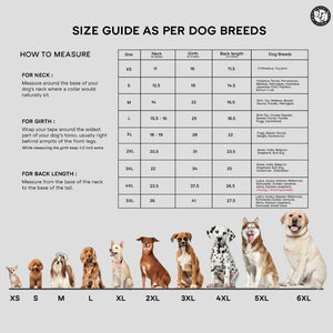 Size chart of Happy Dog Vest Combo Petsway