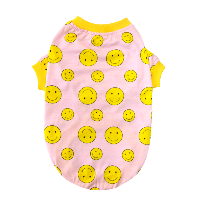 Smiley Printed Dog T-Shirt