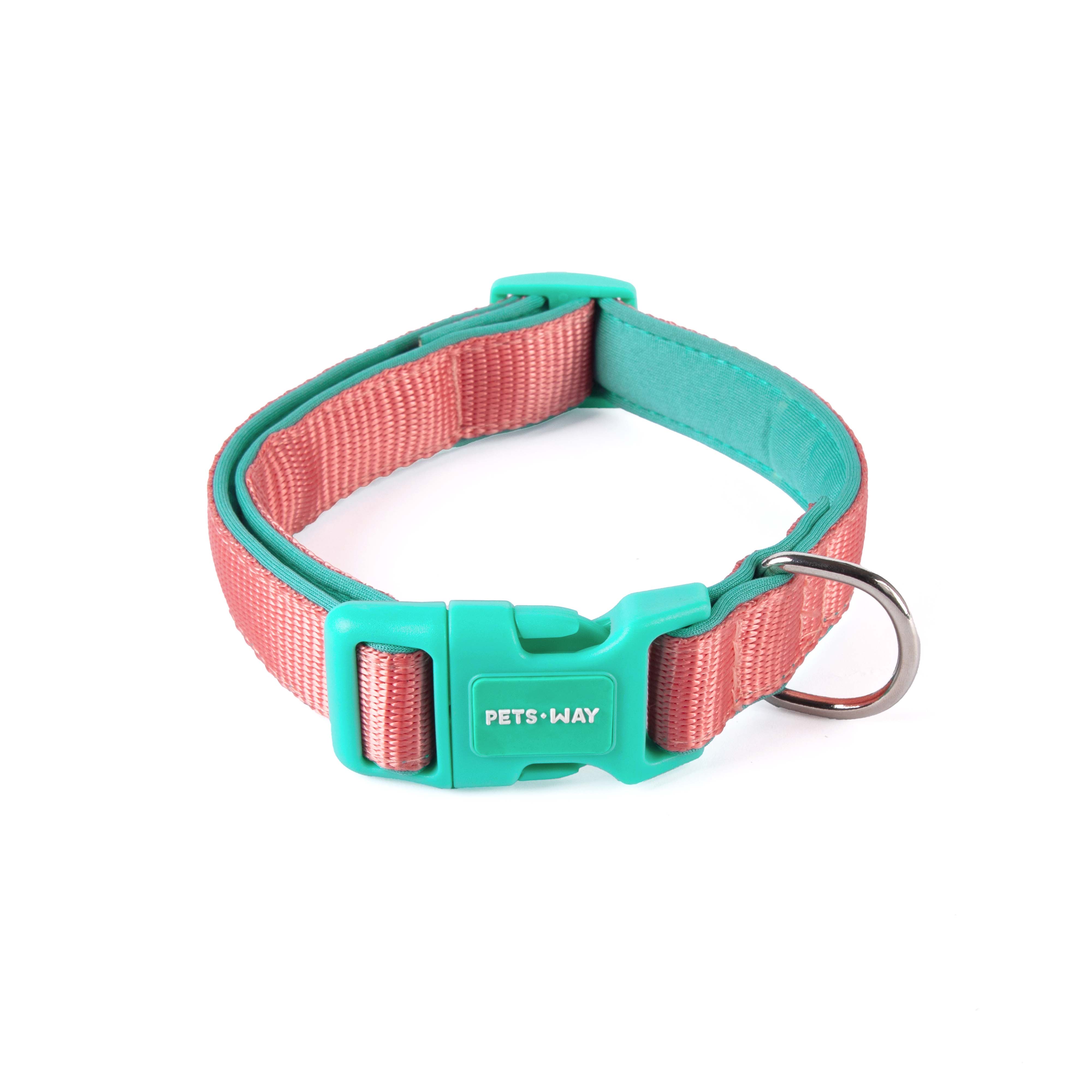 Peach padded Dog Collar