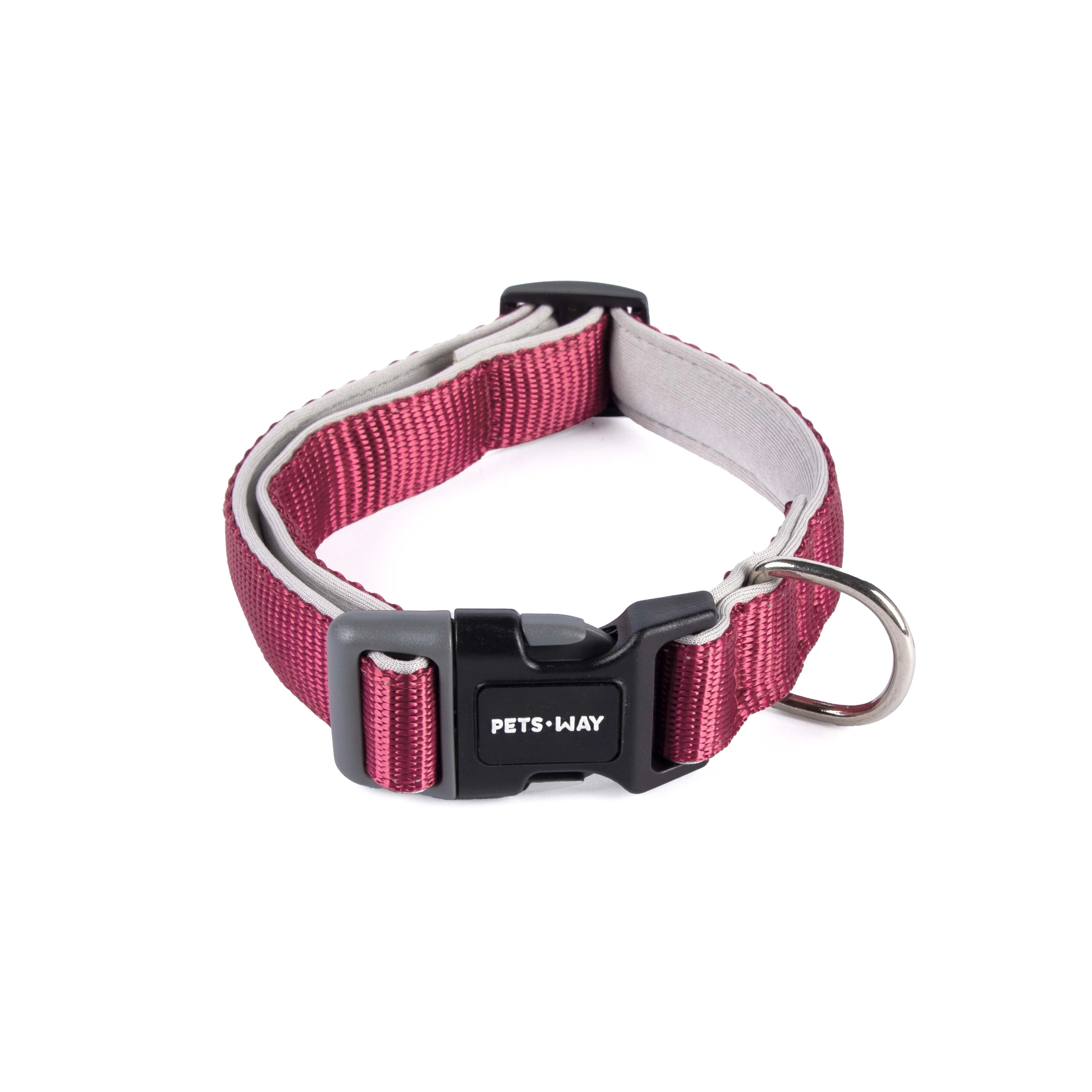 Wine padded Dog Collar