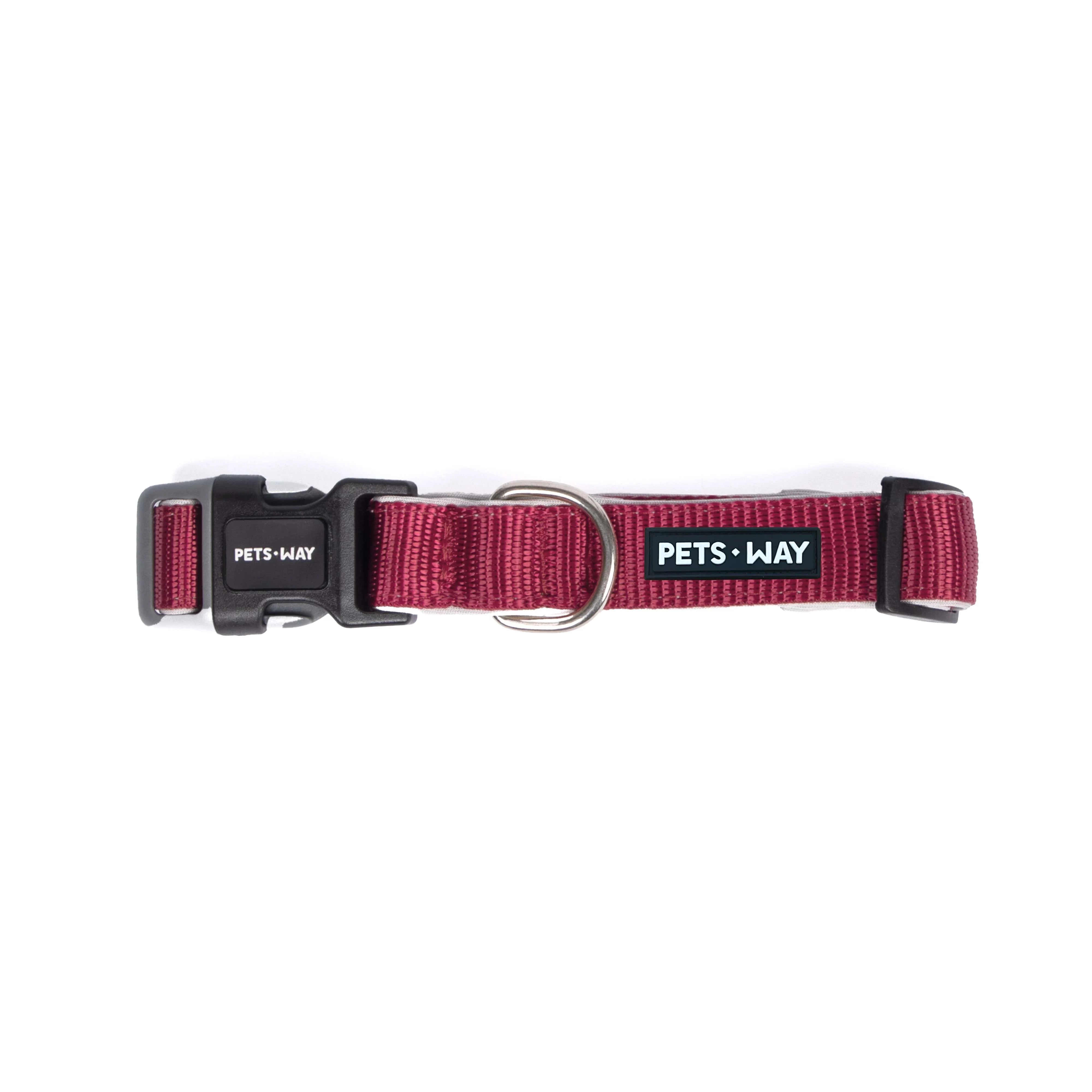 Wine padded Dog Collar