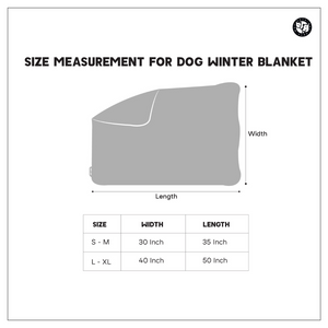 Size chart of Sunshine pet blanket