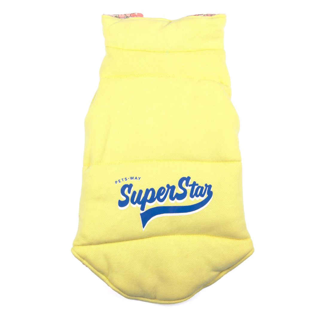 Back of superstar side of Superstar Reversible - Floral Dog Jacket Petsway
