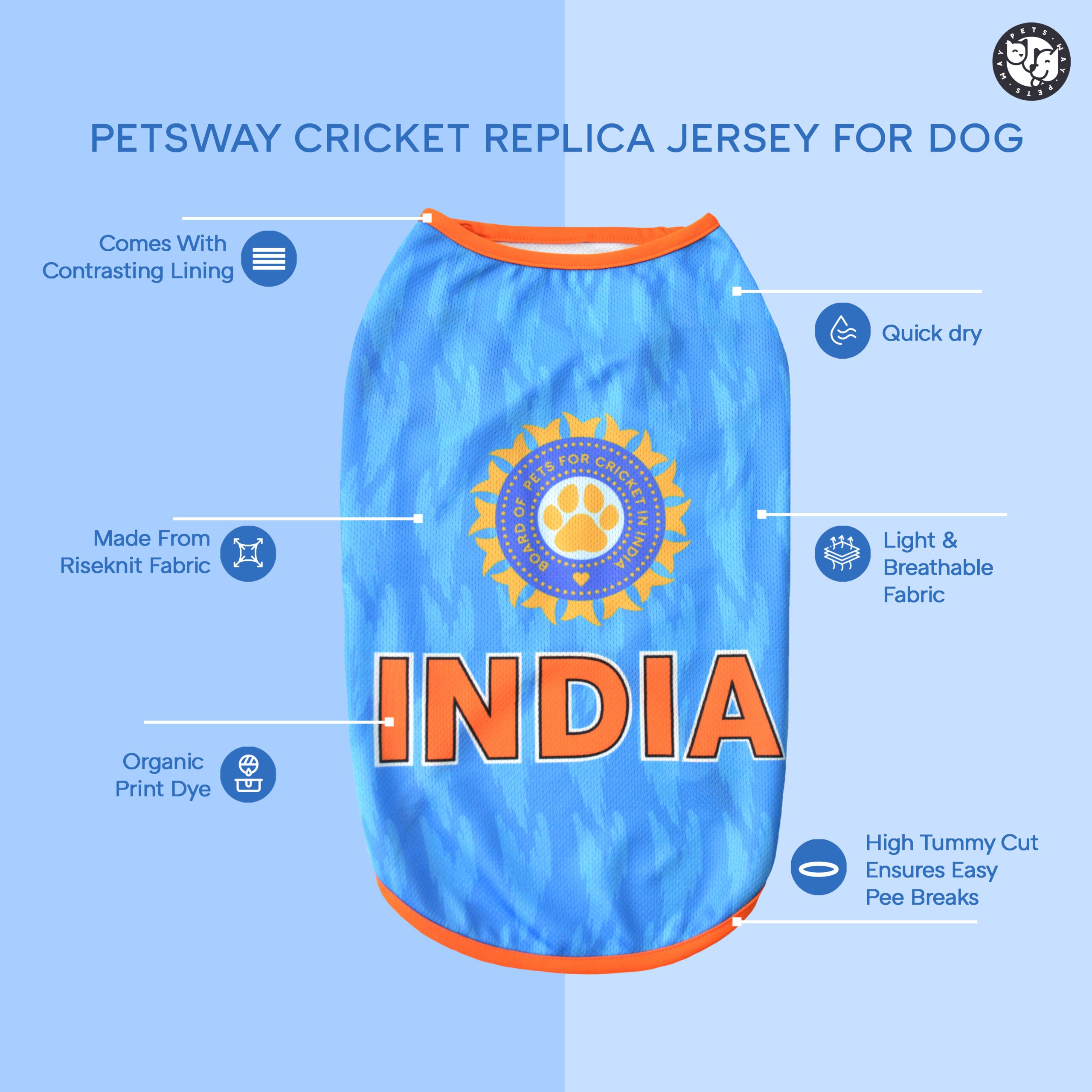 India Cricket Dog Jersey