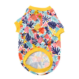 front of Tropical Printed Dog T-Shirt-petsway