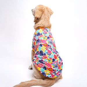 back of Tropical Printed Dog T-Shirtpetsway