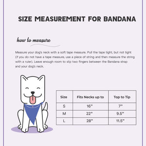 size chart of X-Mas Tartans Bandana-petsway