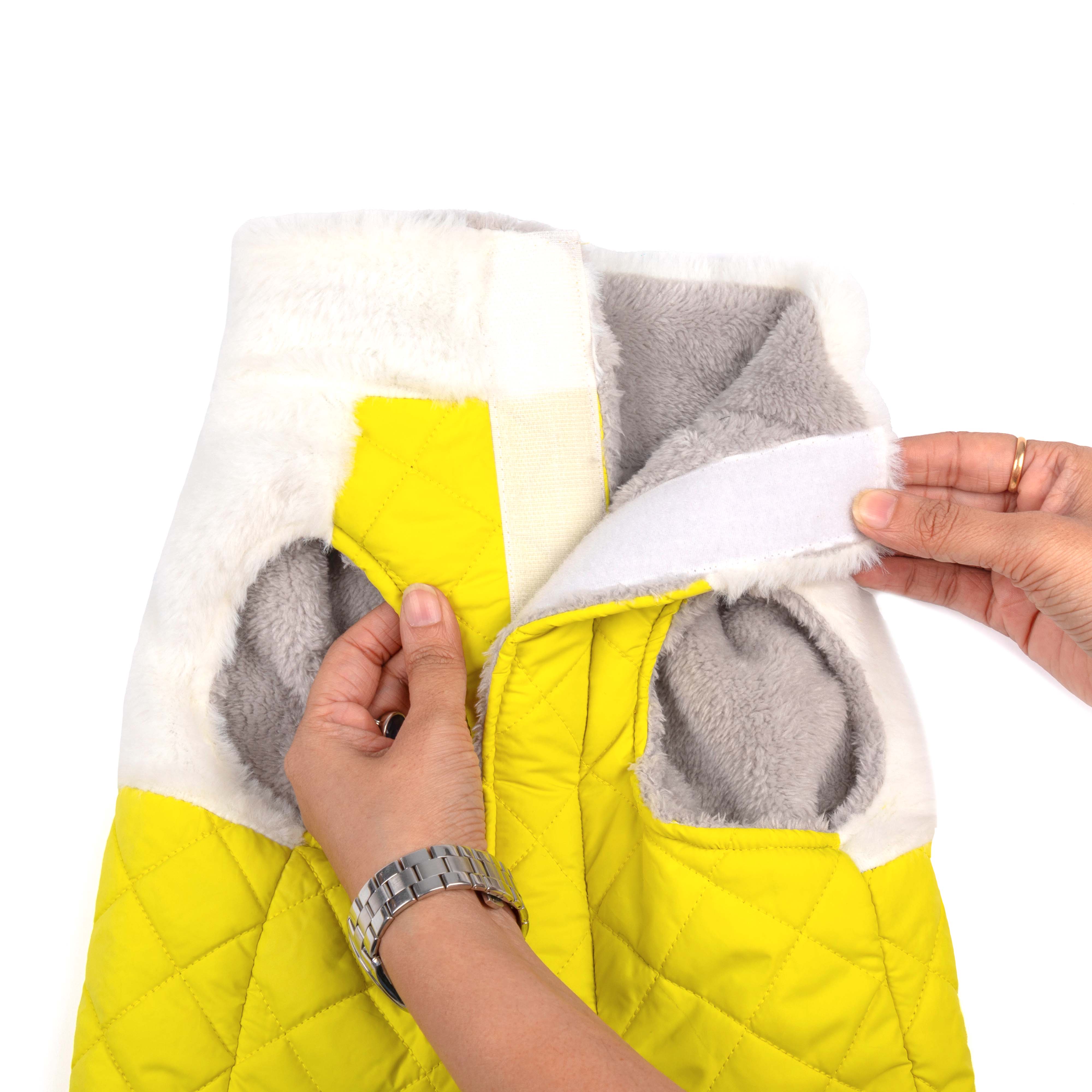 CozyQuilt - Yellow Reversible Dog Jacket