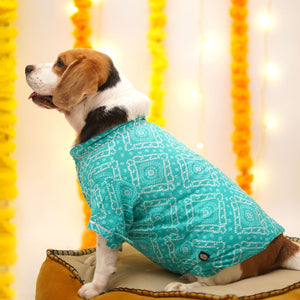 Bandhani - Blue Dog kurta
