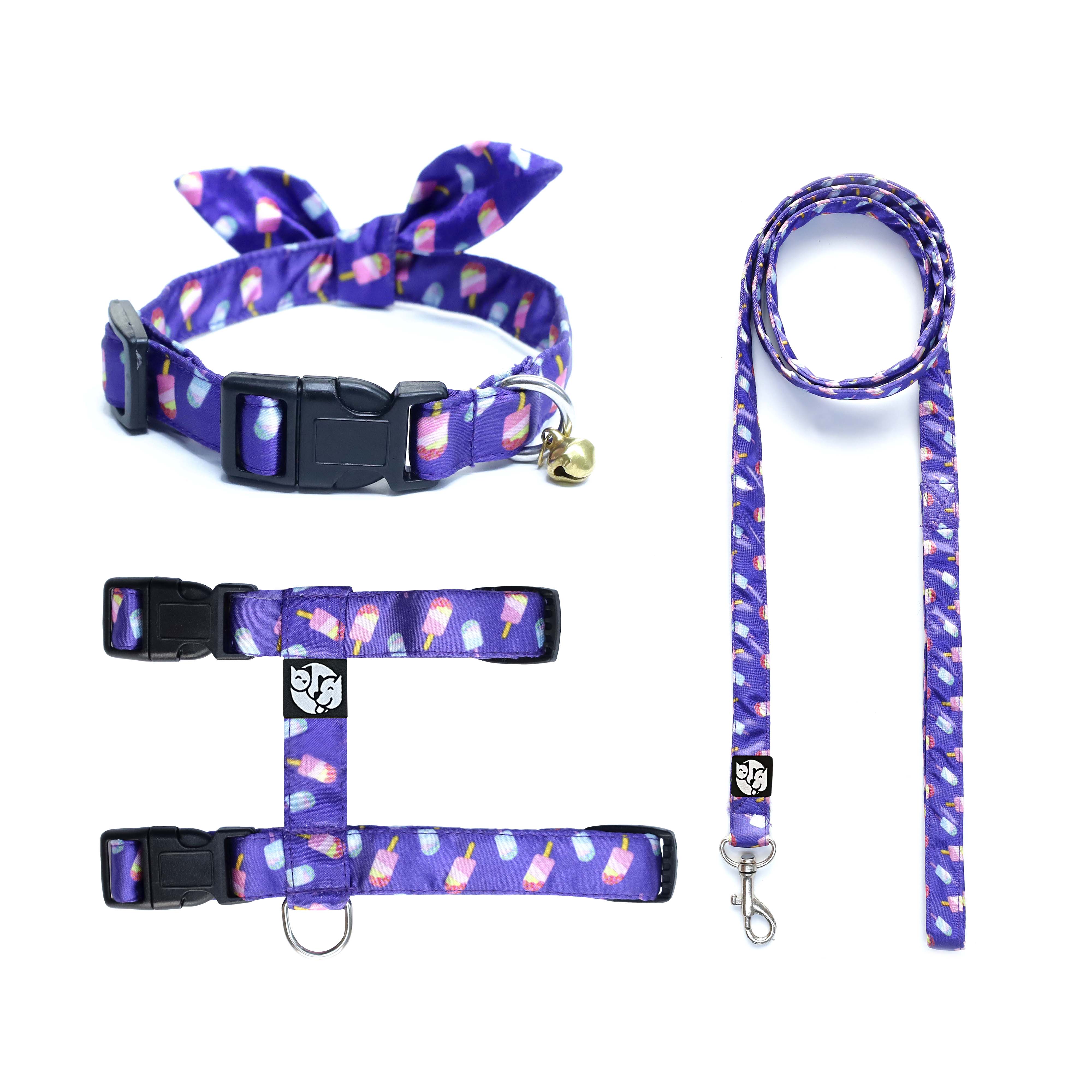 Candy Crush Puppy & Cat Collar Leash Harness Set