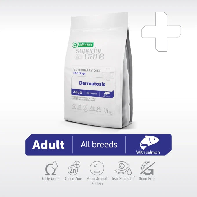 Nature’s Protection Superior Care Veterinary Diet Dermatosis Salmon Adult All Breed Dog Dry Food