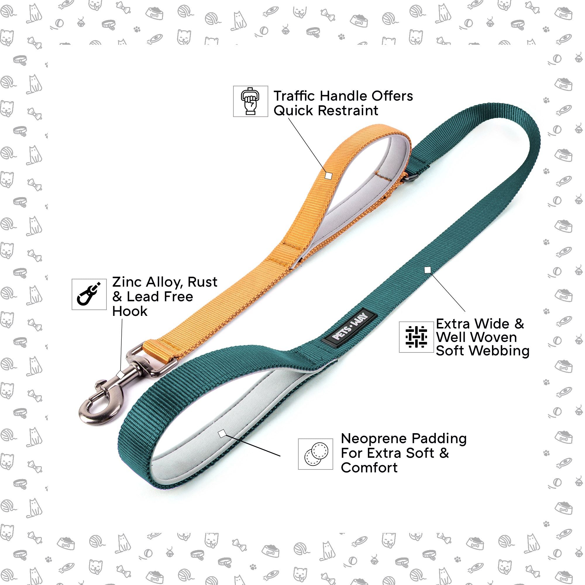 Emerald & Honey - Traffic / Dual Handle  Leash