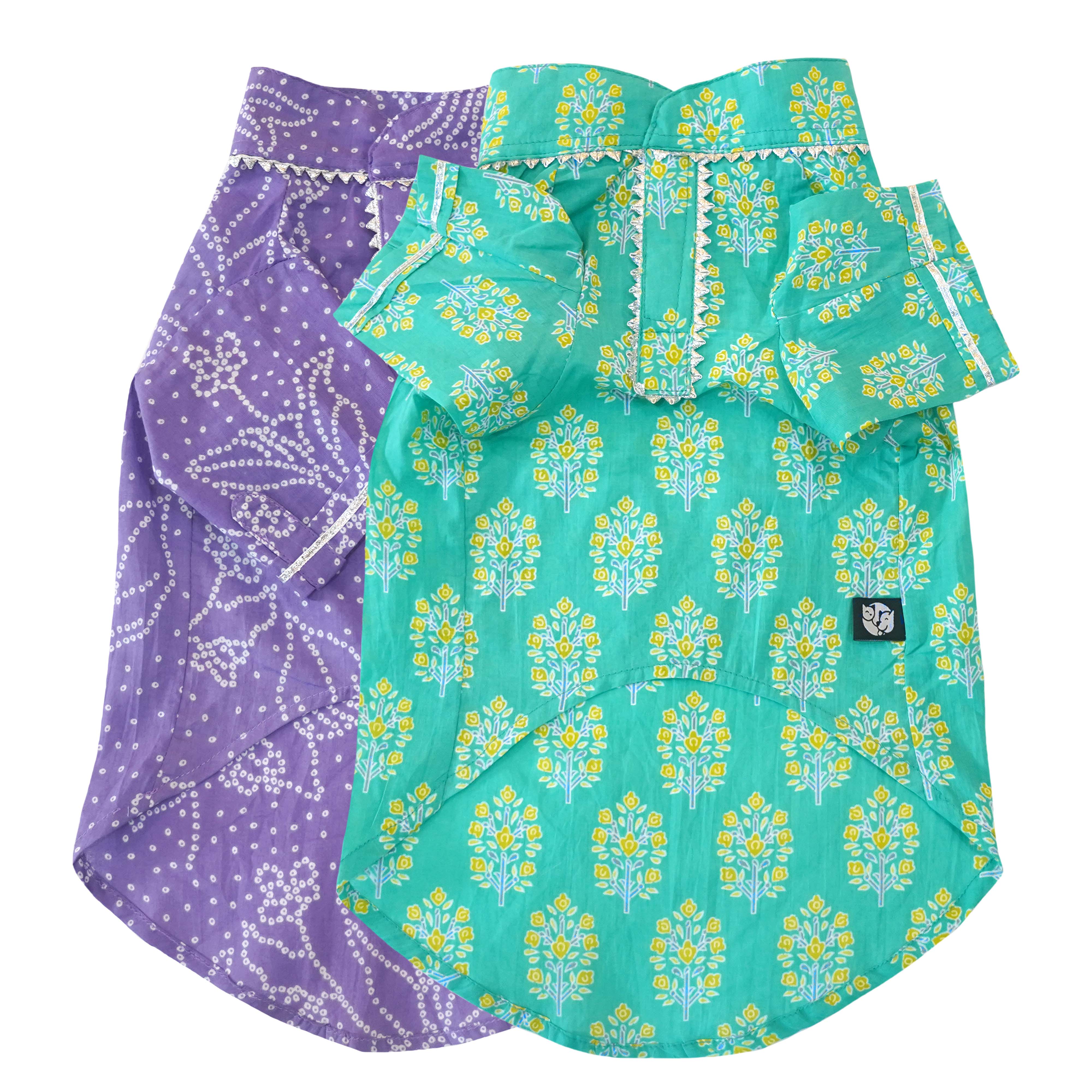 Bandhani Sanganeri - Dog Kurta Combo