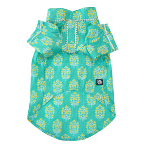 Sanganeri- Teal Dog kurta